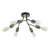 Dar Lighting Remy Black and Antique Brass 6 Light Semi Flush