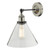Dar Lighting Ray Antique Nickel Clear Glass Single Wall Light