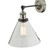 Dar Lighting Ray Antique Nickel Clear Glass Single Wall Light