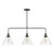Dar Lighting Ray Antique Nickel Clear Glass 3 Light Bar Pendant