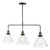 Dar Lighting Ray Antique Nickel Clear Glass 3 Light Bar Pendant