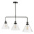 Dar Lighting Ray Antique Nickel Clear Glass 3 Light Bar Pendant