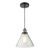Dar Lighting Ray Antique Nickel Clear Glass 1 Light Single Pendant