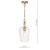 Dar Lighting Nida Antique Brass And Glass Pendant