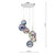 Dar Lighting Mira Polished Chrome Iridised Glass 6 Light Cluster Pendant