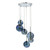 Dar Lighting Mira Polished Chrome Iridised Glass 6 Light Cluster Pendant