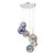 Dar Lighting Mira Polished Chrome Iridised Glass 6 Light Cluster Pendant