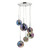 Dar Lighting Mira Polished Chrome Iridised Glass 6 Light Cluster Pendant