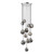 Dar Lighting Mikara Polished Chrome Glass 12 Light Cluster Pendant 2.5M