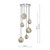 Dar Lighting Mikara Marble Effect Glass and Polished Chrome 6 Light Cluster Pendant