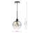 Dar Lighting Lycia Matt Black Ombre Smoked Glass 1 Light Single Pendant
