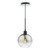 Dar Lighting Lycia Matt Black Ombre Smoked Glass 1 Light Single Pendant