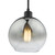 Dar Lighting Lycia Matt Black Ombre Smoked Glass 1 Light Single Pendant