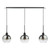 Dar Lighting Lycia Matt Black Ombre Smoked Glass 3 Light Bar Pendant