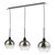 Dar Lighting Lycia Matt Black Ombre Smoked Glass 3 Light Bar Pendant