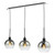Dar Lighting Lycia Matt Black Ombre Smoked Glass 3 Light Bar Pendant