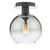 Dar Lighting Lycia Matt Black Ombre Smoked Glass 1 Light Semi Flush