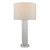 Dar Lighting Lazio Polished Chrome Silver Rod Table Lamp With Faux Silk Shade