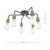 Dar Lighting Kiefer Black and Antique Brass 6 Light Flush