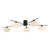 Dar Lighting Jasper Matt Black Opal Glass 5lt Semi Flush