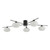 Dar Lighting Jasper Matt Black Opal Glass 5lt Semi Flush