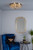 Dar Lighting Asmara Antique Brass 5 Light Crystal Flush