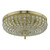 Dar Lighting Asmara Antique Brass 5 Light Crystal Flush