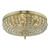 Dar Lighting Asmara Antique Brass 5 Light Crystal Flush
