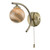 Dar Lighting Atiya Antique Brass Wall Light With Planet Style Glass