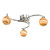 Dar Lighting Atiya Polished Chrome 3 Light Semi Flush With Planet Style Glass