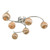 Dar Lighting Atiya Polished Chrome 6 Light Semi Flush With Planet Style Glass