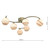 Dar Lighting Atiya Antique Brass 6 Light Semi Flush With Planet Style Glass