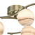 Dar Lighting Atiya Antique Brass 6 Light Semi Flush With Planet Style Glass