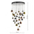 Dar Lighting Aurelia 30lt 3 Meter Cluster Pendant Finished in Black Chrome and Copper/Bronze Shades