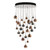 Dar Lighting Aurelia 30lt 3 Meter Cluster Pendant Finished in Black Chrome and Copper/Bronze Shades