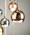 Dar Lighting Aurelia 30lt 3 Meter Cluster Pendant Finished in Black Chrome and Copper/Bronze Shades