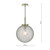 Dar Lighting Avari Satin Brass 1 Light Pendant With Clear Frosted Glass
