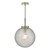 Dar Lighting Avari Satin Brass 1 Light Pendant With Clear Frosted Glass