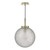 Dar Lighting Avari Satin Brass 1 Light Pendant With Clear Frosted Glass