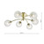 Dar Lighting Avari Satin Brass 6 Light Semi Flush With Clear Frosted Glass