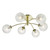 Dar Lighting Avari Satin Brass 6 Light Semi Flush Ceiling Light With Clear Frosted Glass