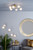 Dar Lighting Avari Satin Brass 6 Light Semi Flush With Clear Frosted Glass