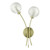 Dar Lighting Avari Satin Brass 2 Light Wall Light With Clear Frosted Glass