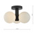 Dar Lighting Blake Matt Black Bathroom 3 Light Semi Flush With Opal Glass Shades