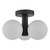 Dar Lighting Blake Matt Black Bathroom 3 Light Semi Flush With Opal Glass Shades