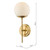Dar Lighting Bombazine Natural Brass Wall Light With Opal Glass Globe Shade