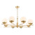 Dar Lighting Bombazine Natural Brass 8 Light Pendant With Opal Glass Globe Shades