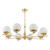 Dar Lighting Bombazine Natural Brass 8 Light Pendant With Opal Glass Globe Shades