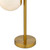 Dar Lighting Bombazine Natural Brass 2 Light Table Lamp With Opal Glass Globe Shades