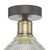 Dar Lighting Boyd Antique Brass 1 Light Flush with Glass Shade